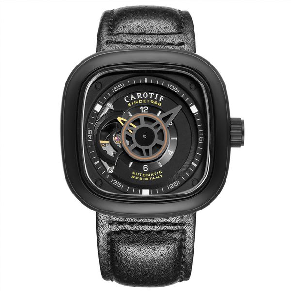 mechanical watchfashion trend automatic men's hollow square large dial, Slivery;brown
mechanical watchfashion trend automatic men's hollow square large dial, Slivery;brown