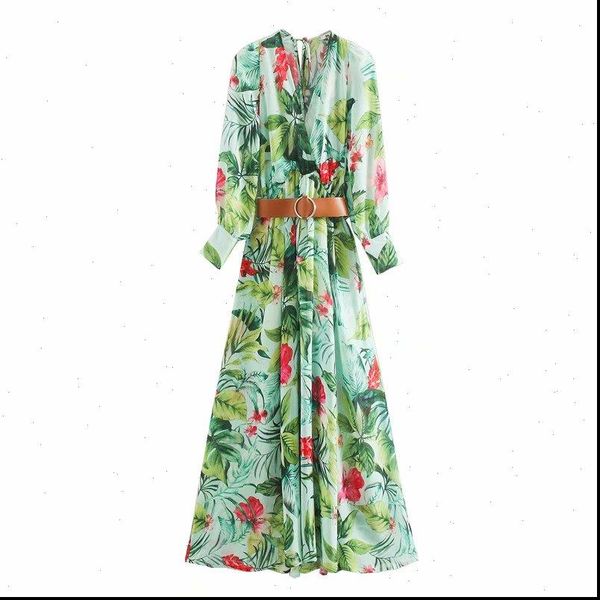 new 2021 women vintage v neck red floral green leaves print casual dress ladies sashes vestidos chic chiffon dresses ds3635, Black;gray
new 2021 women vintage v neck red floral green leaves print casual dress ladies sashes vestidos chic chiffon dresses ds3635, Black;gray