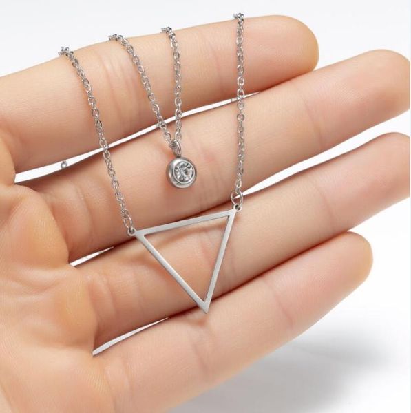 pendant necklaces stainless steel triangle necklace round star love heart with rhinestone chain jewelry for women collar choker collier, Silver
pendant necklaces stainless steel triangle necklace round star love heart with rhinestone chain jewelry for women collar choker collier, Silver