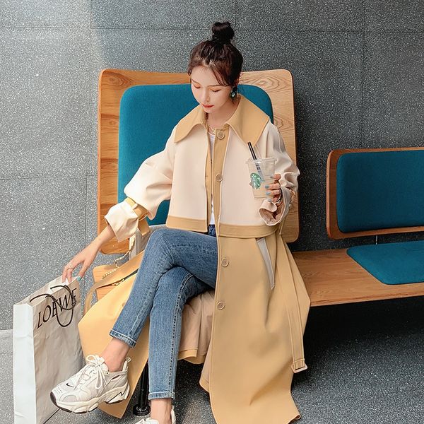 luxury women's short coatkhaki windbreaker women's middle long spring and autumn temperament over the knee thin fashion dign coat, Black;brown
luxury women's short coatkhaki windbreaker women's middle long spring and autumn temperament over the knee thin fashion dign coat, Black;brown
