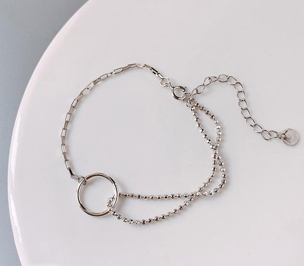 link, chain kik modern jewelry bracelet simply design style metal silvery plating round charm for girl lady gifts, Black
link, chain kik modern jewelry bracelet simply design style metal silvery plating round charm for girl lady gifts, Black