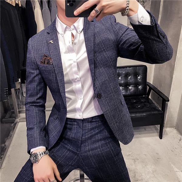 men's suits & blazers (jacket+pants)2021 men suit two -piece plaid brand slim fit groom wedding dress korean business s-3xl, White;black
men's suits & blazers (jacket+pants)2021 men suit two -piece plaid brand slim fit groom wedding dress korean business s-3xl, White;black