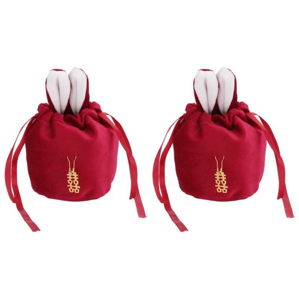 2pcs creative candy bag gift pouch wedding packing bag present (red) 
2pcs creative candy bag gift pouch wedding packing bag present (red)