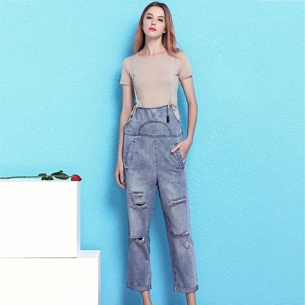 women's jeans 2021 spring personality holes loose age reduction tooling high waist straight denim strap pants overalla women nw19b6038, Blue
women's jeans 2021 spring personality holes loose age reduction tooling high waist straight denim strap pants overalla women nw19b6038, Blue