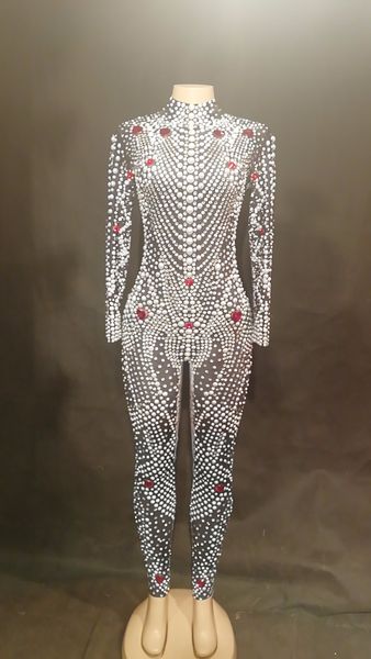 women black rhinestones pearls jumpsuit womens birthday stretch bodysuit leggings nightclub female singer dance costume, Black;red
women black rhinestones pearls jumpsuit womens birthday stretch bodysuit leggings nightclub female singer dance costume, Black;red