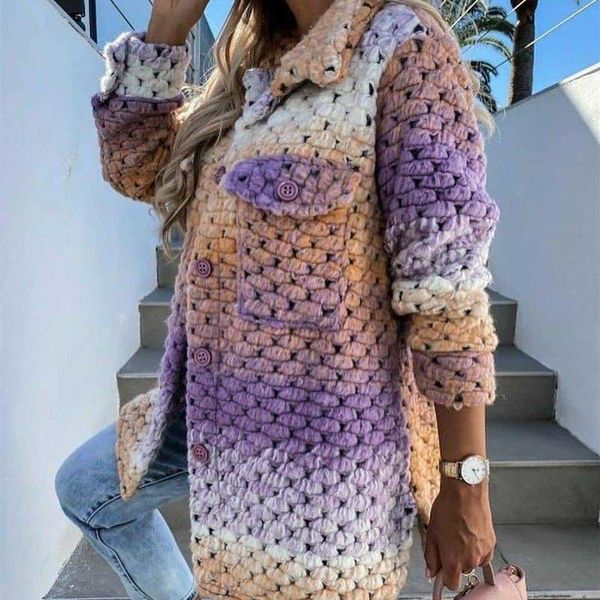 women's wool & blends fashion braided twist gradient woolen coats vintage harajuku street style long sleeve outerwear 2021 women thick, Black
women's wool & blends fashion braided twist gradient woolen coats vintage harajuku street style long sleeve outerwear 2021 women thick, Black