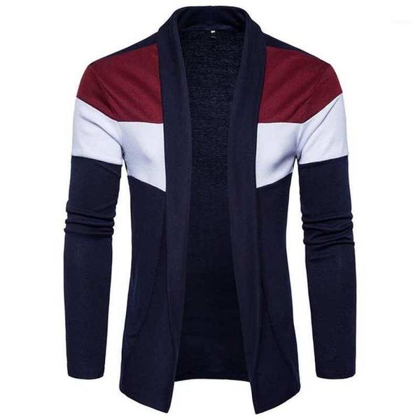 men's jacket 2021 autumn casual patchwork trench coat open stitch v neck men slim fit knit sweaters1, Black;brown
men's jacket 2021 autumn casual patchwork trench coat open stitch v neck men slim fit knit sweaters1, Black;brown