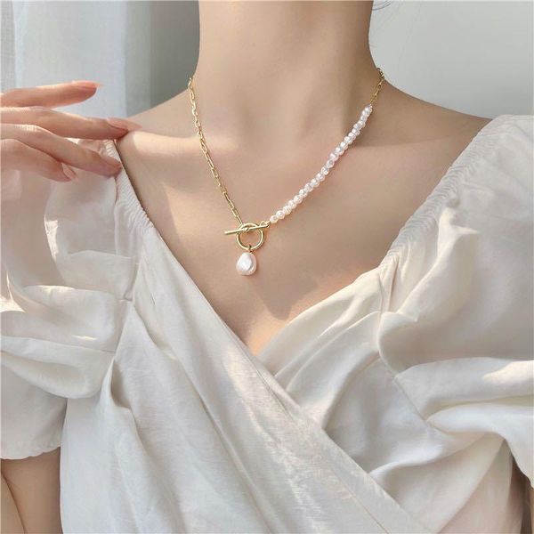 pendant necklaces exquisite lady necklace imitation pearl elegant temperament stitching simple ot buckle jewelry, Silver
pendant necklaces exquisite lady necklace imitation pearl elegant temperament stitching simple ot buckle jewelry, Silver