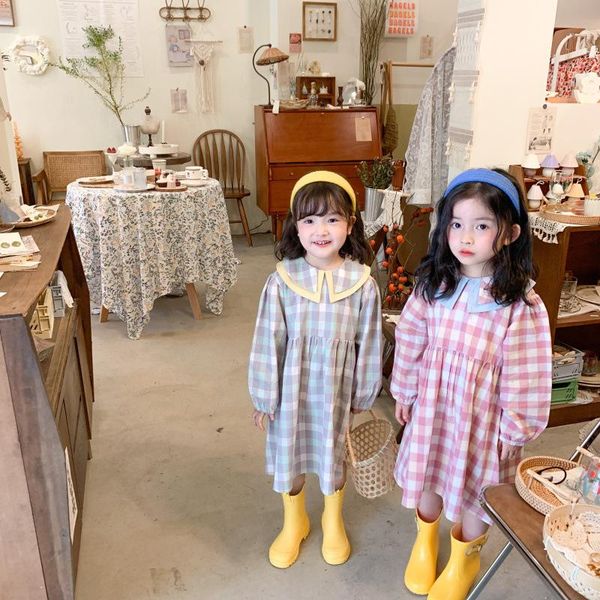 girl's dresses 2021 girls spring long sleeve lapel check color block dress, Red;yellow
girl's dresses 2021 girls spring long sleeve lapel check color block dress, Red;yellow