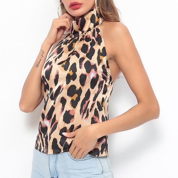 women's blouses & shirts 2021 off shoulder leopard summer chiffon high neck casual female backless sleeveless fashion clothes, White
women's blouses & shirts 2021 off shoulder leopard summer chiffon high neck casual female backless sleeveless fashion clothes, White