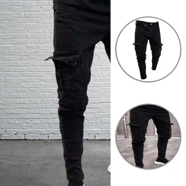 men's jeans jogger pants charming solid color male trousers discolored autumn destroyed for daily wear, Blue
men's jeans jogger pants charming solid color male trousers discolored autumn destroyed for daily wear, Blue