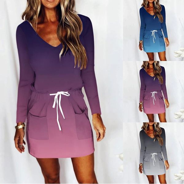 casual dresses women v-neck feather printed long sleeves slim waist drawstring elegant mini dress vestidos de mujer, Black;gray
casual dresses women v-neck feather printed long sleeves slim waist drawstring elegant mini dress vestidos de mujer, Black;gray