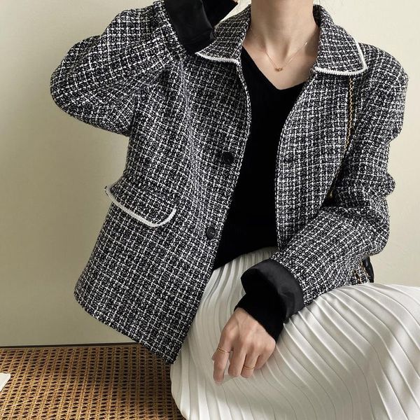 women's wool & blends fall 2021 women coats retro lapel slim woman winter and jackets loose korean clothing zc1873, Black
women's wool & blends fall 2021 women coats retro lapel slim woman winter and jackets loose korean clothing zc1873, Black