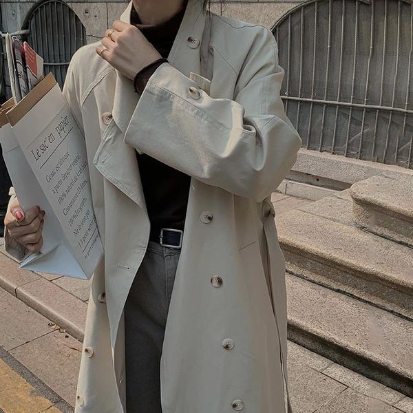 women's trench coats women autumn beige long coat with belt double breasted loose chic windbreaker outerwear female, Tan;black
women's trench coats women autumn beige long coat with belt double breasted loose chic windbreaker outerwear female, Tan;black