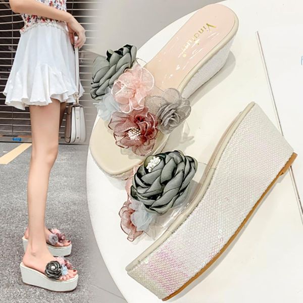 slippers women wedge high heels flower pvc transparent summer slides fashion elegant holiday pumps platform shoes woman, Black
slippers women wedge high heels flower pvc transparent summer slides fashion elegant holiday pumps platform shoes woman, Black