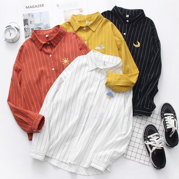 women's blouses & shirts striped shirt office blouse women white casual wear button up turn down collar long sleeve embroidery cotton 2
women's blouses & shirts striped shirt office blouse women white casual wear button up turn down collar long sleeve embroidery cotton 2