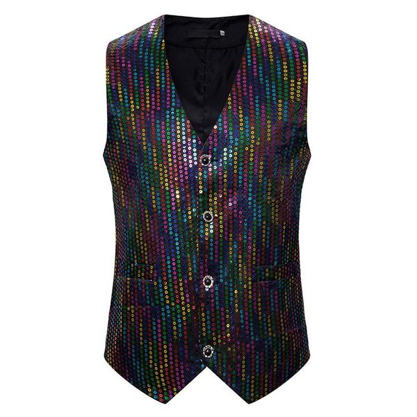 men's vests stage costumes small sequin vest studio po host singer emcee personality suit mj177, Black;white
men's vests stage costumes small sequin vest studio po host singer emcee personality suit mj177, Black;white