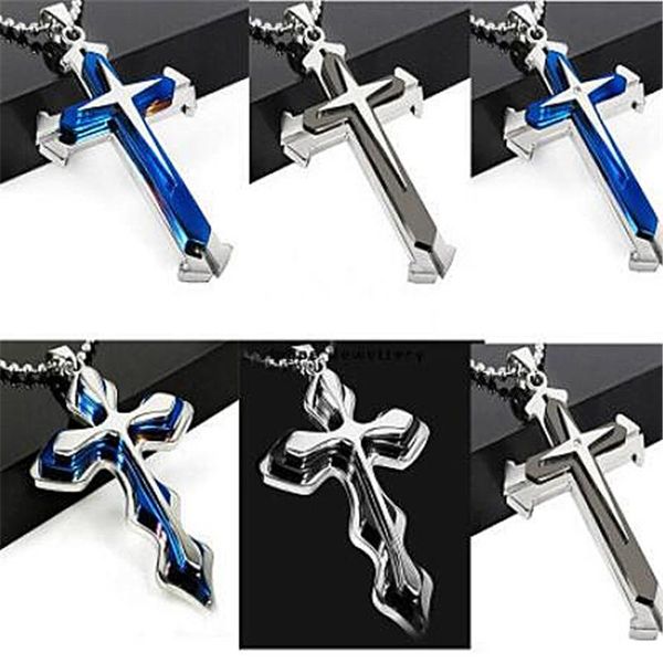pendant necklaces religious style stainless steel cross necklace for men 2021 male jesus gift friends, Silver
pendant necklaces religious style stainless steel cross necklace for men 2021 male jesus gift friends, Silver