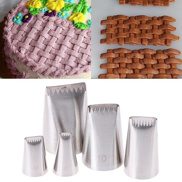 baking & pastry tools 5pcs basket weave tips icing piping nozzle stainless steel writing tube
baking & pastry tools 5pcs basket weave tips icing piping nozzle stainless steel writing tube