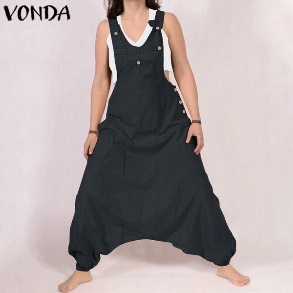 women's jumpsuits & rompers vonda sleeveless drop crotch women jumpsuit overalls cotton solid color long harem pants plus size casual l, Black;white
women's jumpsuits & rompers vonda sleeveless drop crotch women jumpsuit overalls cotton solid color long harem pants plus size casual l, Black;white
