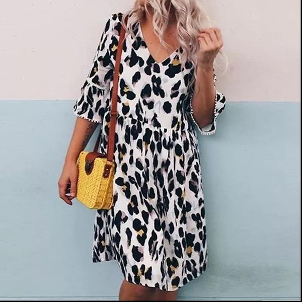 new women summer dress fashion v neck leopard print loose large dress mid sleeve knee dress ladies plus size flare sleeve, Black;gray
new women summer dress fashion v neck leopard print loose large dress mid sleeve knee dress ladies plus size flare sleeve, Black;gray