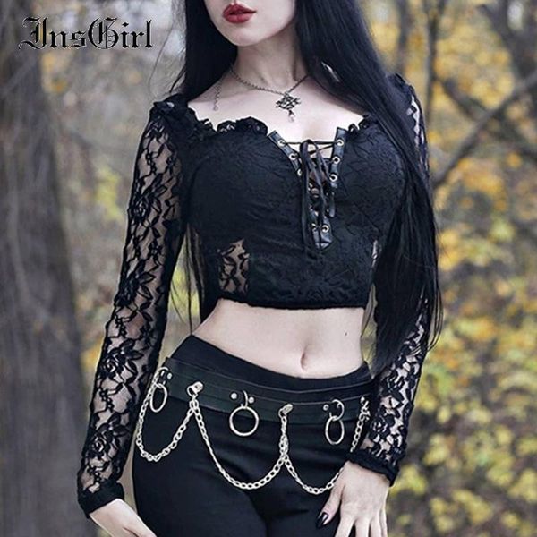 insgirl harajuku dark gothic punk t-shirt women street mall goth lace patchwork eyelet bandage hollow out crop tee female, White
insgirl harajuku dark gothic punk t-shirt women street mall goth lace patchwork eyelet bandage hollow out crop tee female, White