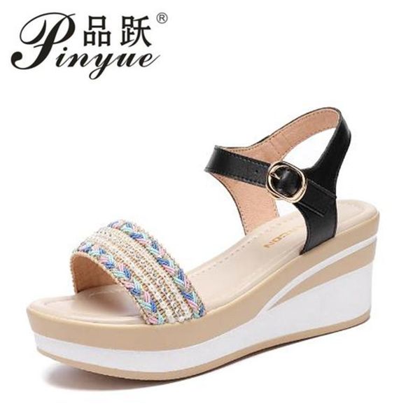 summer shoes woman platform wedges heel soft leather casual open toe sandals women with 35-40, Black
summer shoes woman platform wedges heel soft leather casual open toe sandals women with 35-40, Black