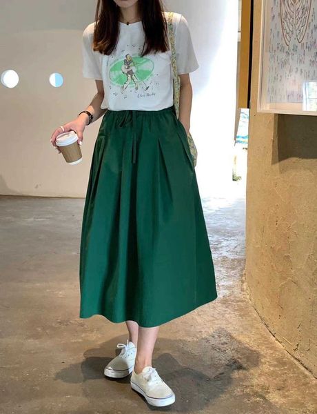 flower bud lizhiqi skirt spring mid length high waist drawstring show thin solid color casual a-line 110395, Black
flower bud lizhiqi skirt spring mid length high waist drawstring show thin solid color casual a-line 110395, Black