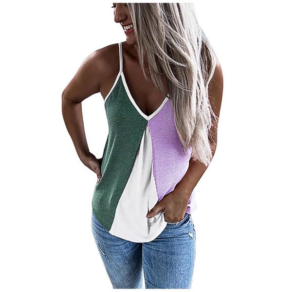 women's tanks & camis chamsgend women fashion streetwear v-neck spaghetti strap sleeveless splicing color camisole, White
women's tanks & camis chamsgend women fashion streetwear v-neck spaghetti strap sleeveless splicing color camisole, White