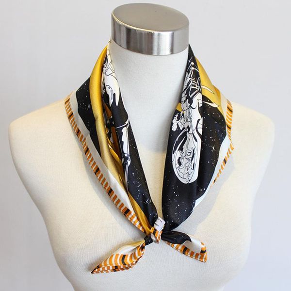 scarves high-end elegant women exquisite space racing printing temperament versatile plain satin silk small square scarf, Blue;gray
scarves high-end elegant women exquisite space racing printing temperament versatile plain satin silk small square scarf, Blue;gray