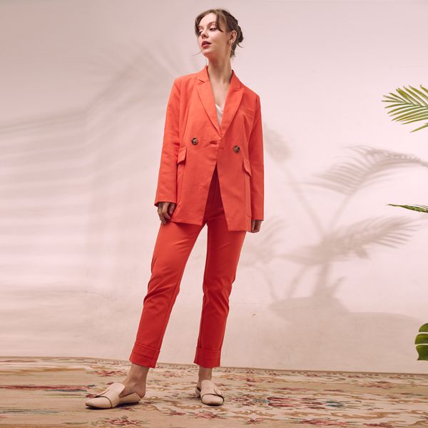 women autumn solid single blazers jacket office lady fashion high waist pants suit female elegant two piece set bottoms, Black;brown
women autumn solid single blazers jacket office lady fashion high waist pants suit female elegant two piece set bottoms, Black;brown