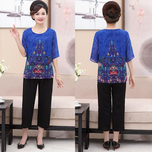 women's tracksuits arrival 2 pieces elegant women summer sets 2021 chiffon shirts+black wide leg pants middle age mother's lady su, Gray
women's tracksuits arrival 2 pieces elegant women summer sets 2021 chiffon shirts+black wide leg pants middle age mother's lady su, Gray