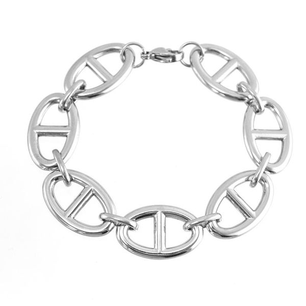 link, chain marina connector women fashion bracelet stainless steel chunky heavy jewelry gift, Black
link, chain marina connector women fashion bracelet stainless steel chunky heavy jewelry gift, Black