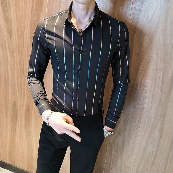 Moda New Primavera Novo Colorido Listrado Camisas Casuais Dos Homens Roupas Manga Longa Simples Todos Jogos Clube Noite Form OBM1, Black;brown
Moda New Primavera Novo Colorido Listrado Camisas Casuais Dos Homens Roupas Manga Longa Simples Todos Jogos Clube Noite Form OBM1, Black;brown