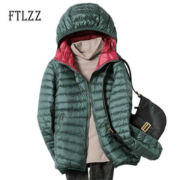 women short coat hooded zipper lightweight down plus size puffer jacket ladies casual both sides wear white duck parka 210525, Black
women short coat hooded zipper lightweight down plus size puffer jacket ladies casual both sides wear white duck parka 210525, Black