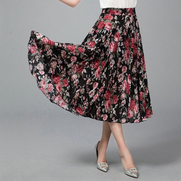 2021 vintage elegant floral print pleated midi skirt women fashion a line elastic waist ladies skirts casual faldas mujer hbrb, Black
2021 vintage elegant floral print pleated midi skirt women fashion a line elastic waist ladies skirts casual faldas mujer hbrb, Black