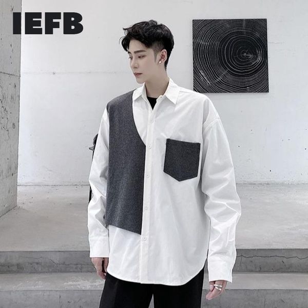 men's casual shirts iefb long sleeve contrast color spliced niche design oversize shirt 2021 fashion loose korean 9y3783, White;black
men's casual shirts iefb long sleeve contrast color spliced niche design oversize shirt 2021 fashion loose korean 9y3783, White;black