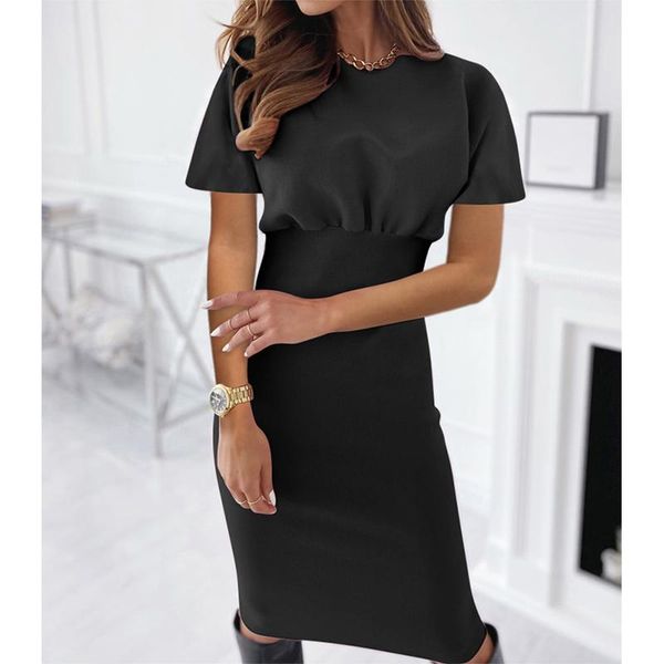 casual dresses women dress crew neck black solid summer bodycon 2021 elegant femme fashion evening party short sleeve clothes, Black;gray
casual dresses women dress crew neck black solid summer bodycon 2021 elegant femme fashion evening party short sleeve clothes, Black;gray