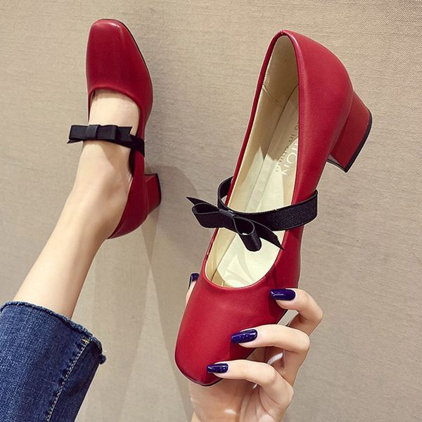 Plus Size -42 Women Mary Janes Shoes Square Heels Dress Shoes Red Bow Boat Shoes Square Toe Pumps Mid Hee zapatos mujer 8754NDress, Beige
Plus Size -42 Women Mary Janes Shoes Square Heels Dress Shoes Red Bow Boat Shoes Square Toe Pumps Mid Hee zapatos mujer 8754NDress, Beige
