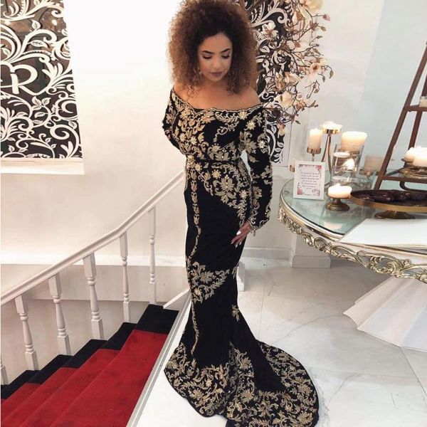 party dresses off the shoulder moroccan caftan evening gold lace appliques dubai formal gowns muslim mermaid dress custom made, White;black
party dresses off the shoulder moroccan caftan evening gold lace appliques dubai formal gowns muslim mermaid dress custom made, White;black