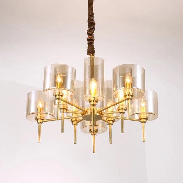 pendant lamps postmodern light luxury copper simple glass chandelier art living room study villa model
pendant lamps postmodern light luxury copper simple glass chandelier art living room study villa model