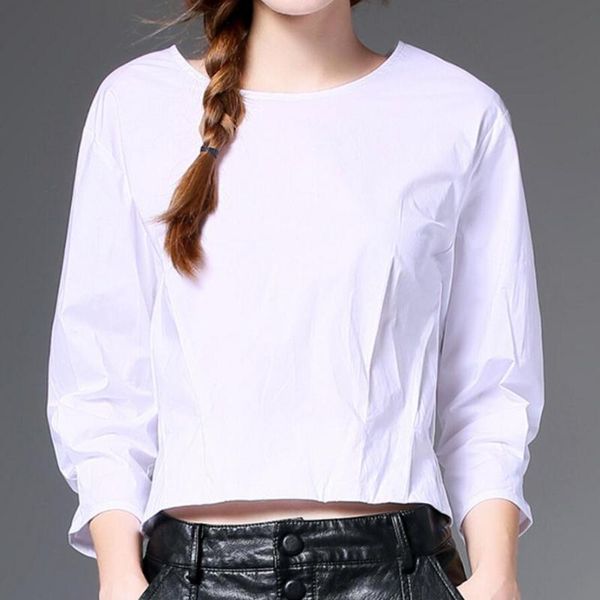 women's blouses & shirts back zipper cotton crop female fashion in pleated shirring o-neck high waist women vintage white short blouse
women's blouses & shirts back zipper cotton crop female fashion in pleated shirring o-neck high waist women vintage white short blouse