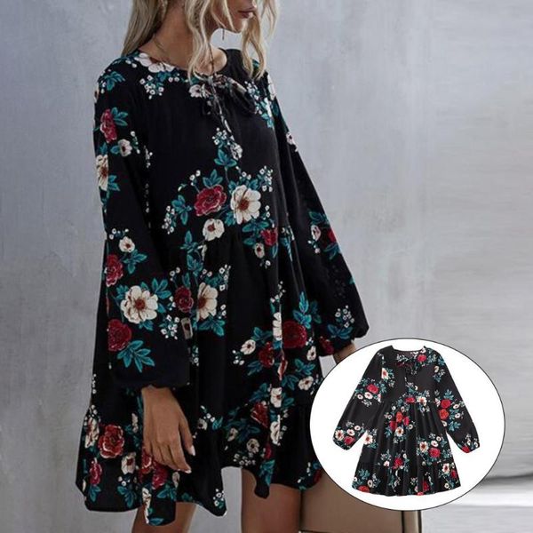 women's swimwear boho style o-neck floral print mini dress women puff long sleeve pleated hem casual sundress wholesale drop, White;black
women's swimwear boho style o-neck floral print mini dress women puff long sleeve pleated hem casual sundress wholesale drop, White;black