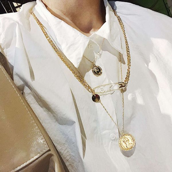 hbp fashion personalized coin pin multi-layer necklace fashionable metal versatile pendant, Silver
hbp fashion personalized coin pin multi-layer necklace fashionable metal versatile pendant, Silver