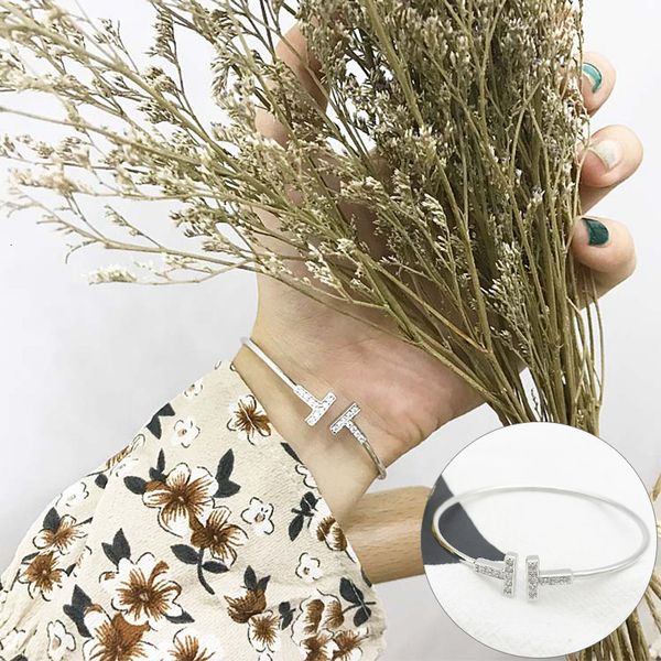 cui meiyan s925 pure sier korean fashion double t women's versatile rose gold simple bracelet, Golden;silver
cui meiyan s925 pure sier korean fashion double t women's versatile rose gold simple bracelet, Golden;silver