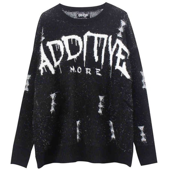 vintage sweater men o-neck pullover knitwear ripped hole hip hop jumpers letter print loose sweaters outwear korean streetwear, White;black
vintage sweater men o-neck pullover knitwear ripped hole hip hop jumpers letter print loose sweaters outwear korean streetwear, White;black