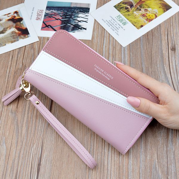 womens fashion zipper closure spliced wrist strap tassel wallet new elegant phone coin long purse card holder for girls, Red;black
womens fashion zipper closure spliced wrist strap tassel wallet new elegant phone coin long purse card holder for girls, Red;black