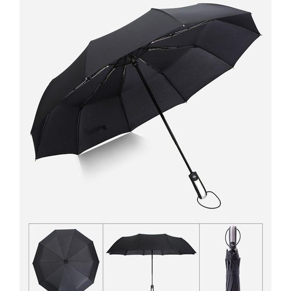 fully-matic three folding male commercial compact large strong frame windproof 10ribs gentle black umbrella men mal qylymh
fully-matic three folding male commercial compact large strong frame windproof 10ribs gentle black umbrella men mal qylymh