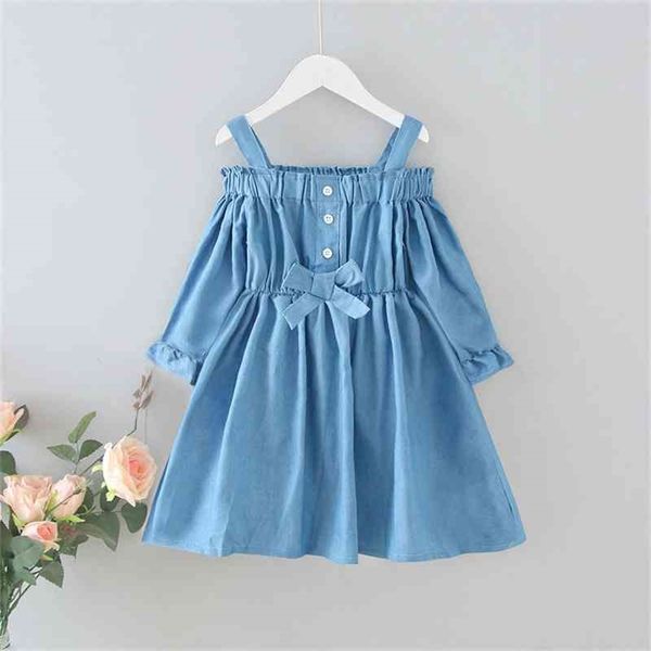 gooporson fashion korean long sleeve princess dress off the shoulder party denim costume fall cute bow tie toddler outfits 210715, Red;yellow
gooporson fashion korean long sleeve princess dress off the shoulder party denim costume fall cute bow tie toddler outfits 210715, Red;yellow