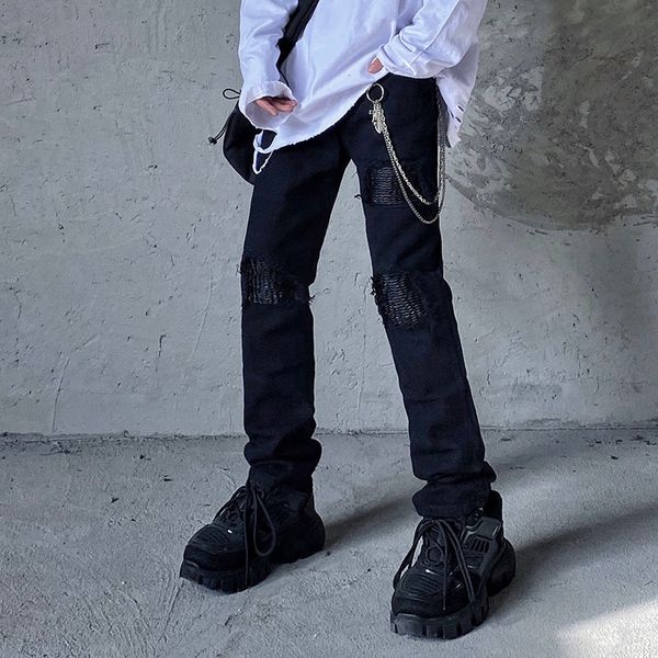 2021 new harajuku na altura do joelho buraco preto lavado para homens de rua bolsos em linha reta casual calas lpis hip hop denim x1lm, Blue
2021 new harajuku na altura do joelho buraco preto lavado para homens de rua bolsos em linha reta casual calas lpis hip hop denim x1lm, Blue